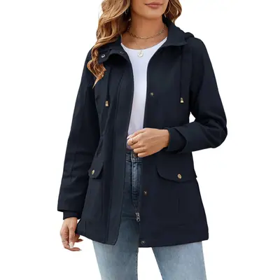 Chaqueta ligera casual para mujeres - Azul marino L