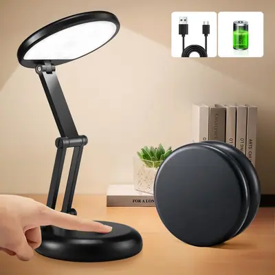 Lámpara de escritorio LED Recargable Control táctil 10 niveles de brillo – Funciona con batería