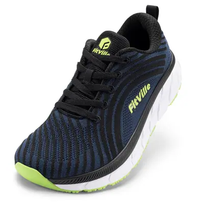 Zapatillas de running hombre extra anchas transpirables cómodas – azul oscuro/negro EU 47 Wide