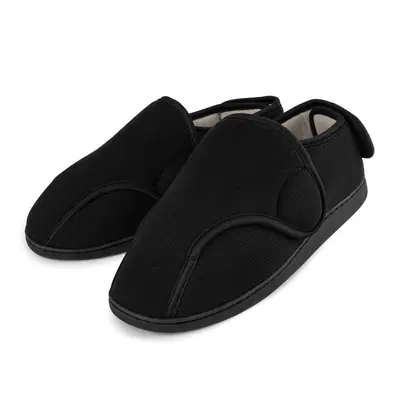 Zapatillas extra anchas con velcro suela de espuma viscoelástica para pies hinchados – Negro UK9/EU43