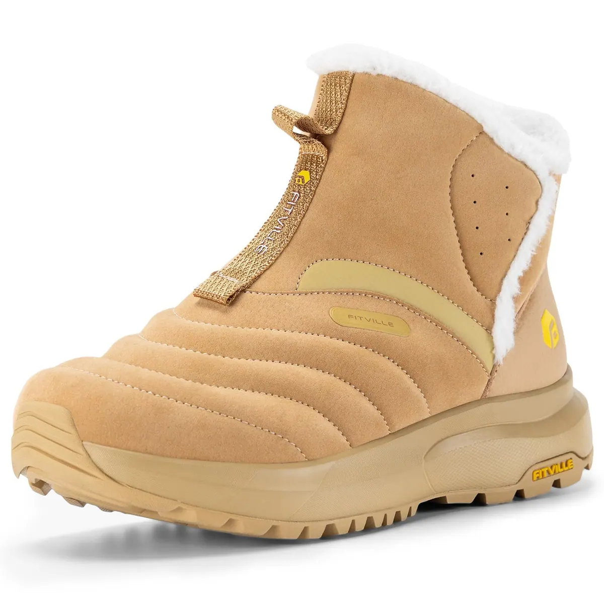 Botas de Nieve de Invierno para Mujer Extra Anchas Resistentes al Agua Forradas de Piel – Marrón 6.5 X-Anchas