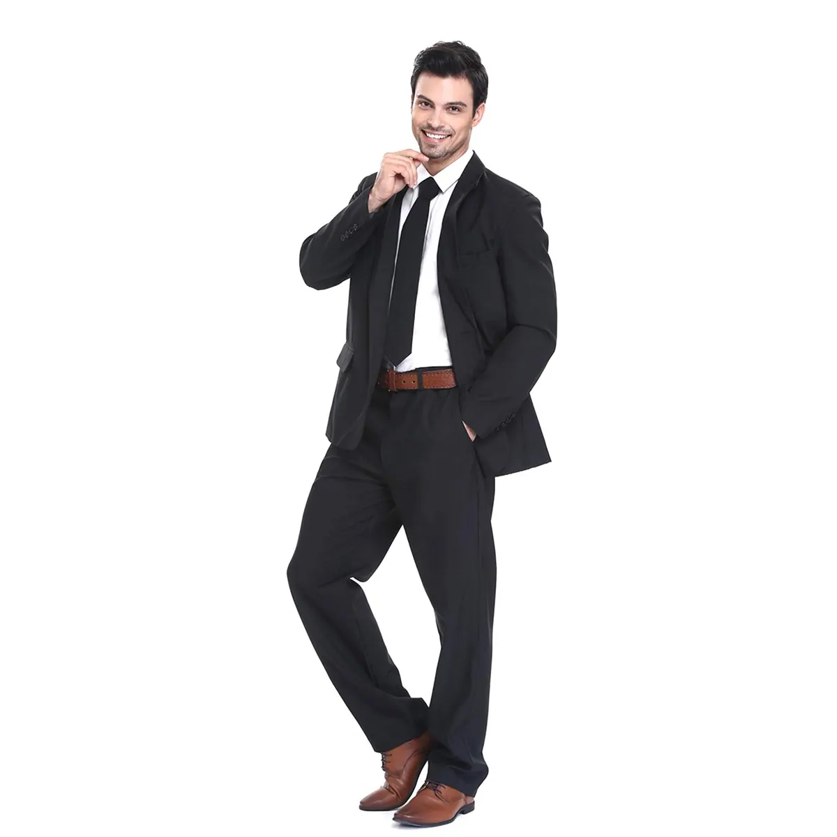 Men's Regular Fit Party Suit Solid Blazer & Trousers Festive Occasion – Size Varied