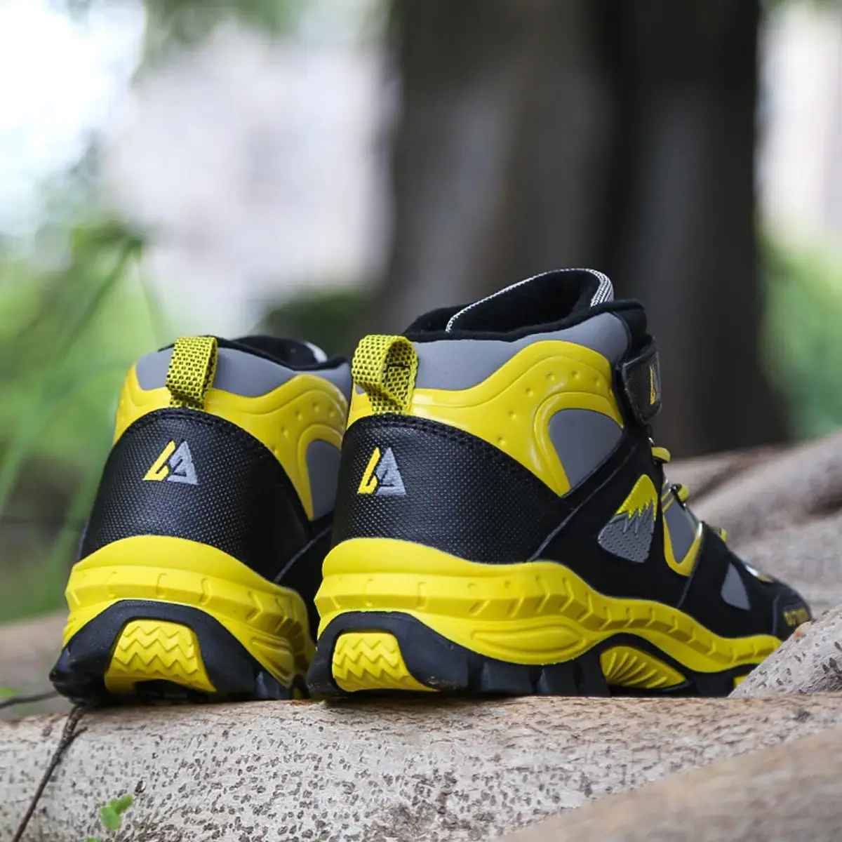 Zapatillas de senderismo infantil impermeables transpirables antideslizantes – Amarillo EU 32 – foto 2